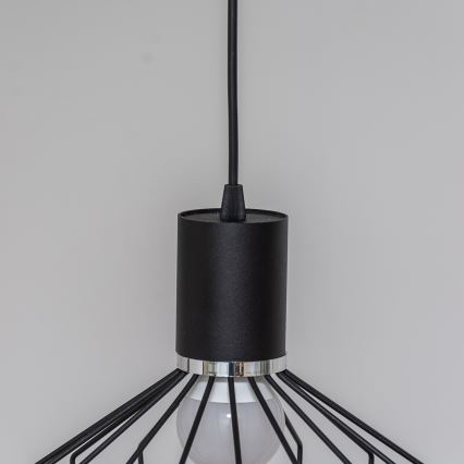 SOLANO kábeles függeszték 3xE27/15W/230V fekete/fényes króm
