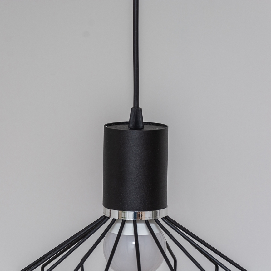 SOLANO kábeles függeszték 3xE27/15W/230V fekete/fényes króm