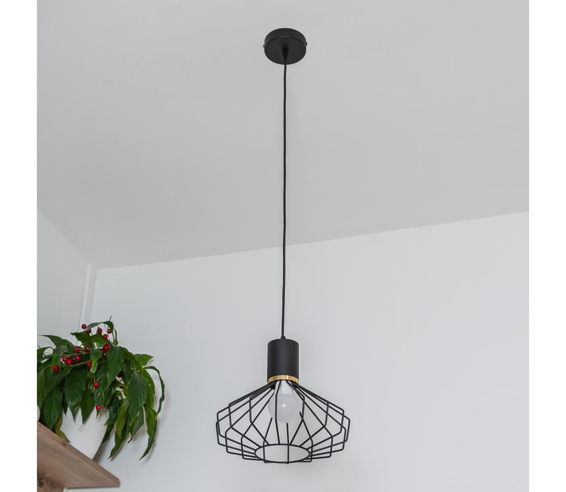 SOLANO kábelre szerelhető függőlámpa 1xE27/15W/230V fekete/arany W