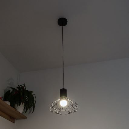 SOLANO kábelre szerelhető függőlámpa 1xE27/15W/230V fekete/arany