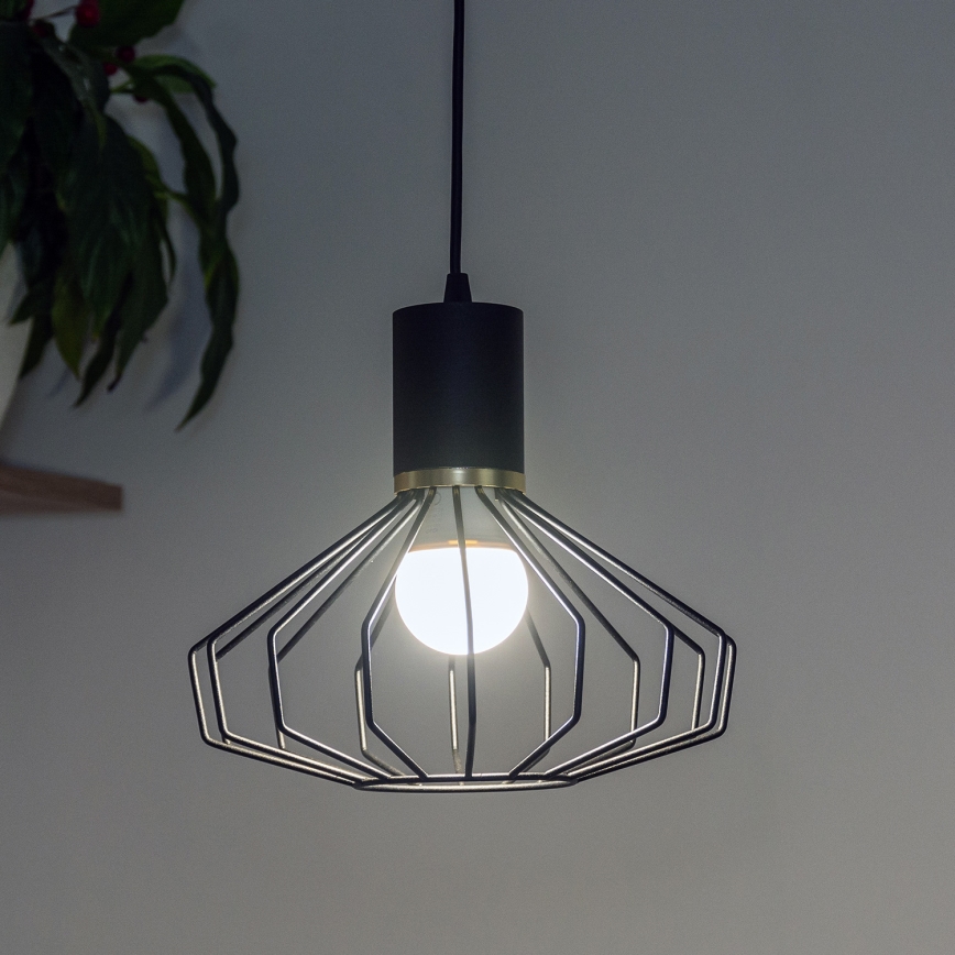 SOLANO kábelre szerelhető függőlámpa 1xE27/15W/230V fekete/arany