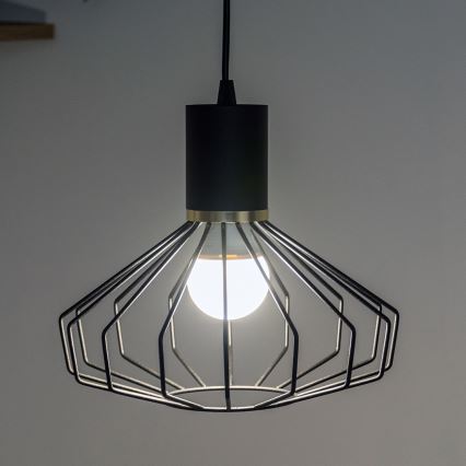 SOLANO kábelre szerelhető függőlámpa 1xE27/15W/230V fekete/arany