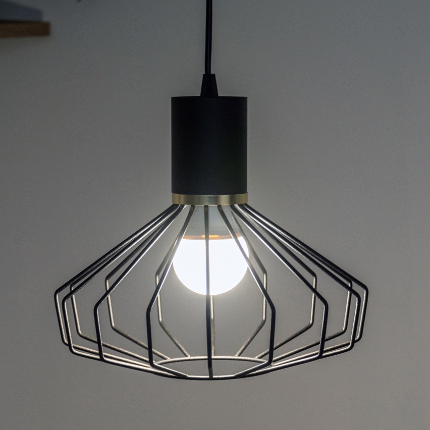 SOLANO kábelre szerelhető függőlámpa 1xE27/15W/230V fekete/arany