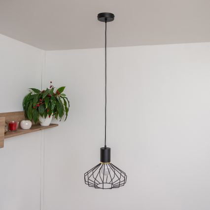 SOLANO kábelre szerelhető függőlámpa 1xE27/15W/230V fekete/arany