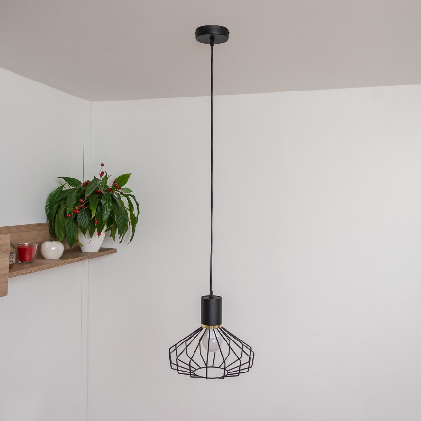 SOLANO kábelre szerelhető függőlámpa 1xE27/15W/230V fekete/arany