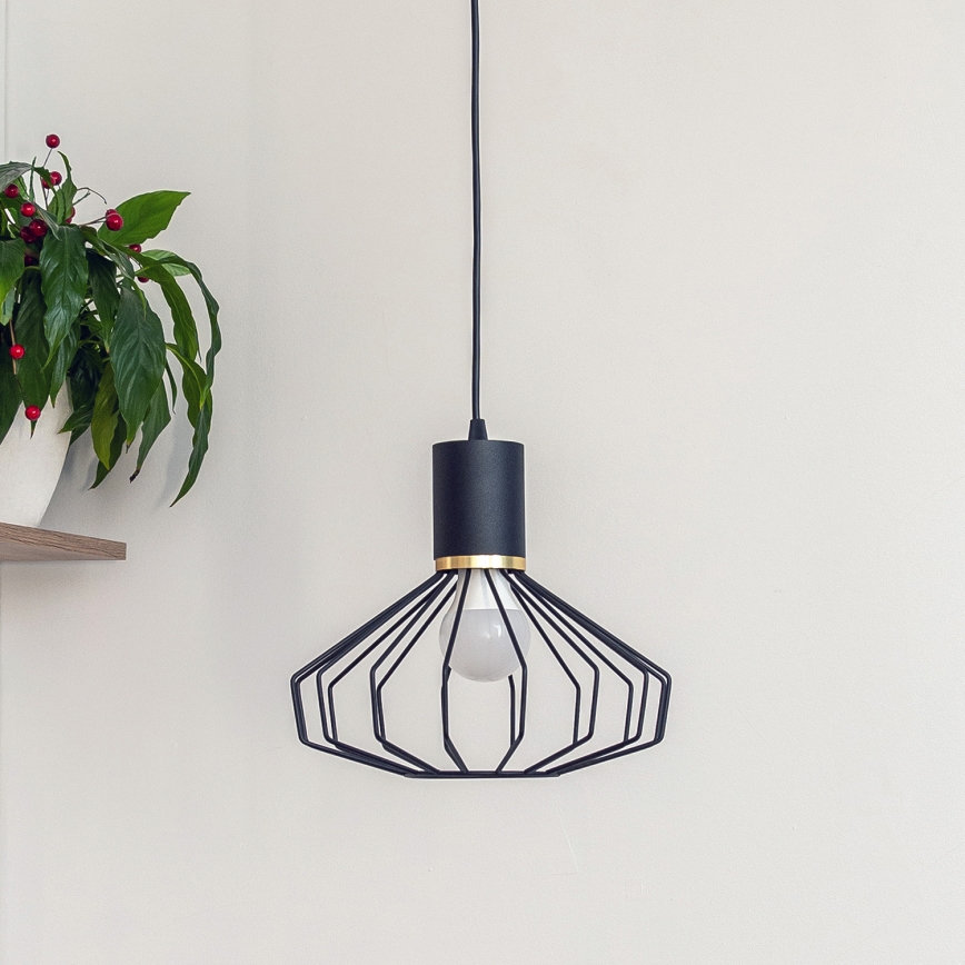 SOLANO kábelre szerelhető függőlámpa 1xE27/15W/230V fekete/arany