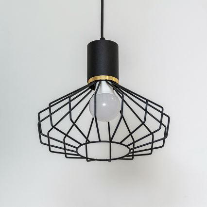 SOLANO kábelre szerelhető függőlámpa 1xE27/15W/230V fekete/arany