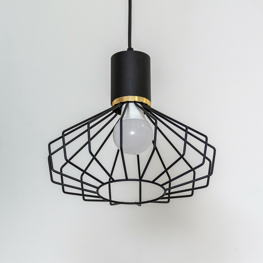 SOLANO kábelre szerelhető függőlámpa 1xE27/15W/230V fekete/arany
