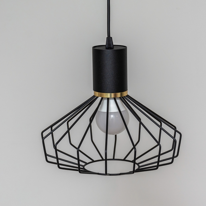SOLANO kábelre szerelhető függőlámpa 1xE27/15W/230V fekete/arany