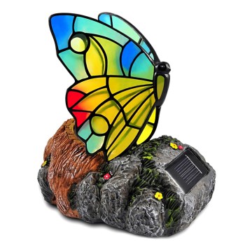 Solár lámpa LEPKE 1xLED ólomüveg