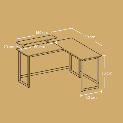 SOLEA sarok íróasztal fekete