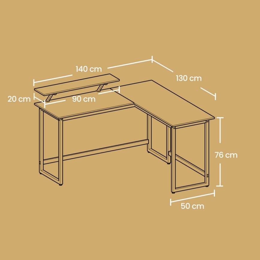 SOLEA sarok íróasztal fekete