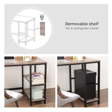 SOLEA sarokíróasztal barna/fekete