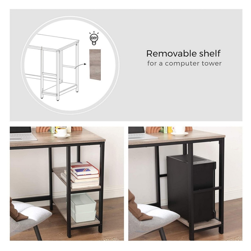 SOLEA sarokíróasztal barna/fekete