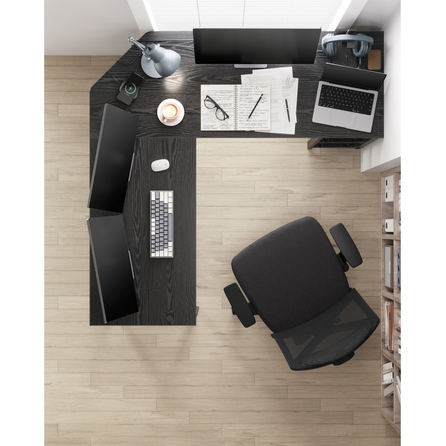 SOLEA sarokíróasztal fekete