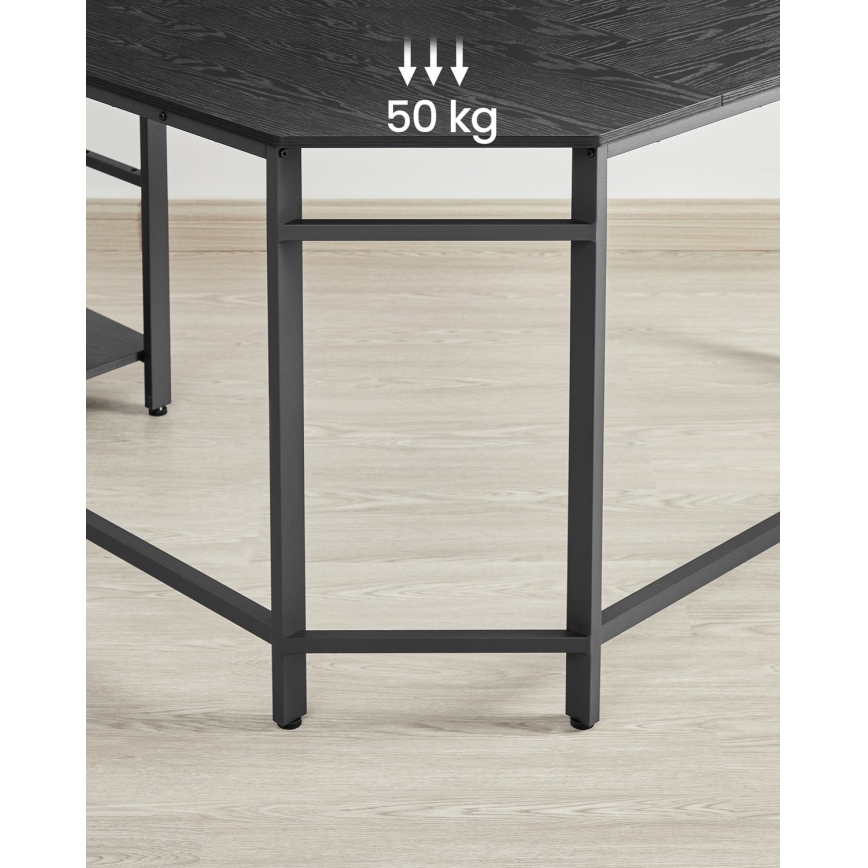 SOLEA sarokíróasztal fekete