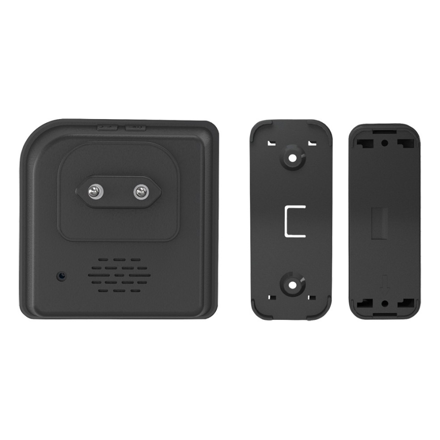 Vezeték nélküli csengő konnektorba 230V/1xCR2032 IP56 fekete