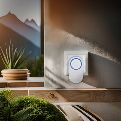 Vezeték nélküli csengő konnektorba 230V/1xCR2032 IP56 fehér