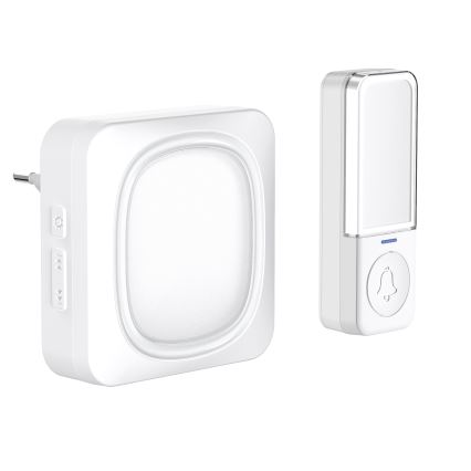 Vezeték nélküli csengő LED világítással 230V/1xCR2032 IP56 fehér