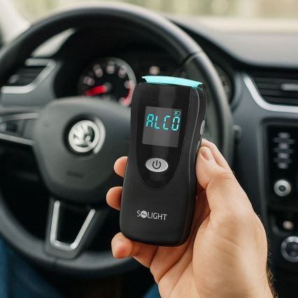 Professzionális érintésmentes Fuel Cell alkoholteszter, 0,0 - 5,0‰ BAC, érzékenység 0,08‰, 3xAA
