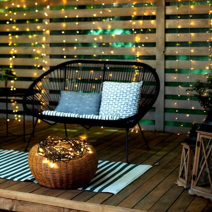 LED kültéri fényfüzér 100 LED/8 funkció IP44 13m meleg fehér