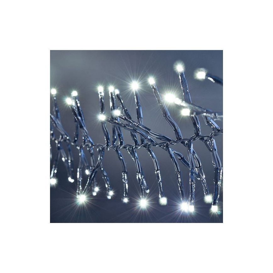 LED kültéri fényfüzér 576xLED/8 üzemmód 8m IP44 hideg fehér + távirányító