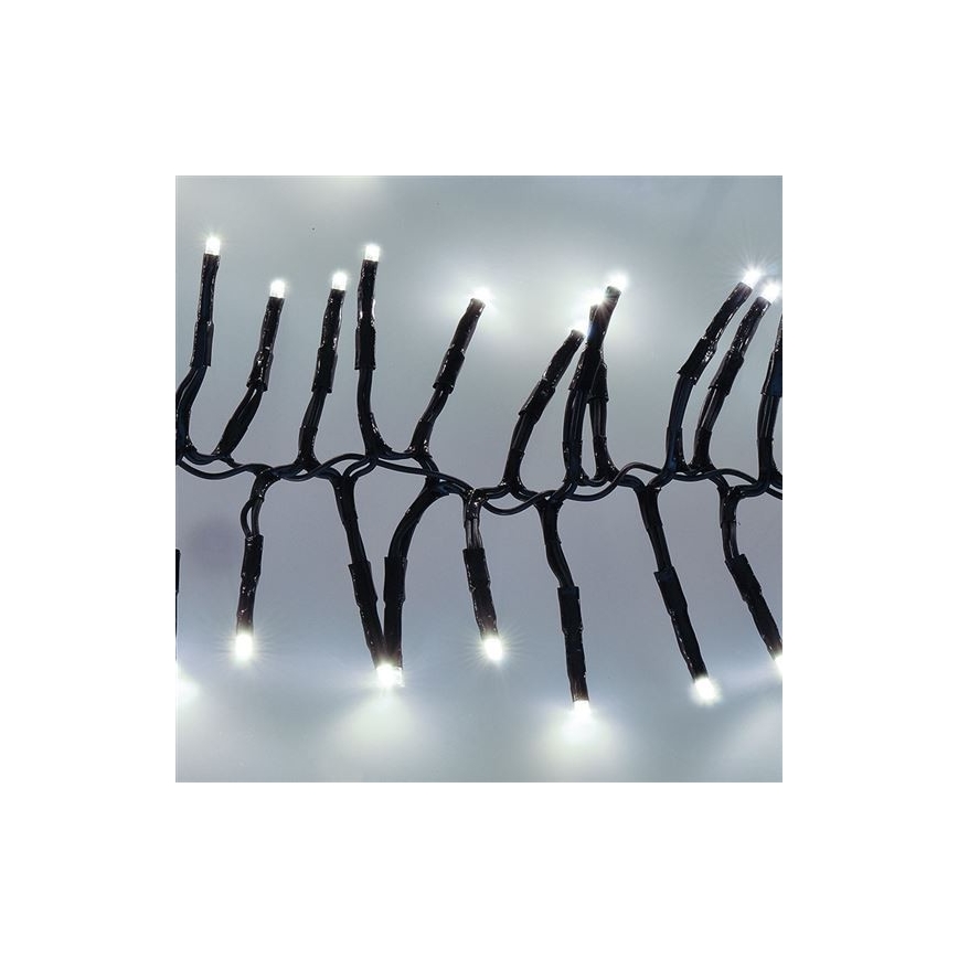 LED kültéri fényfüzér 576xLED/8 üzemmód 8m IP44 hideg fehér + távirányító