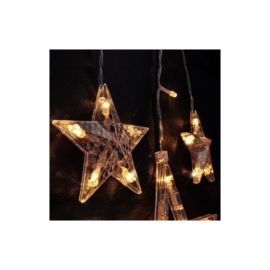 LED Karácsonyi lánc csillagok 77xLED/3xAA