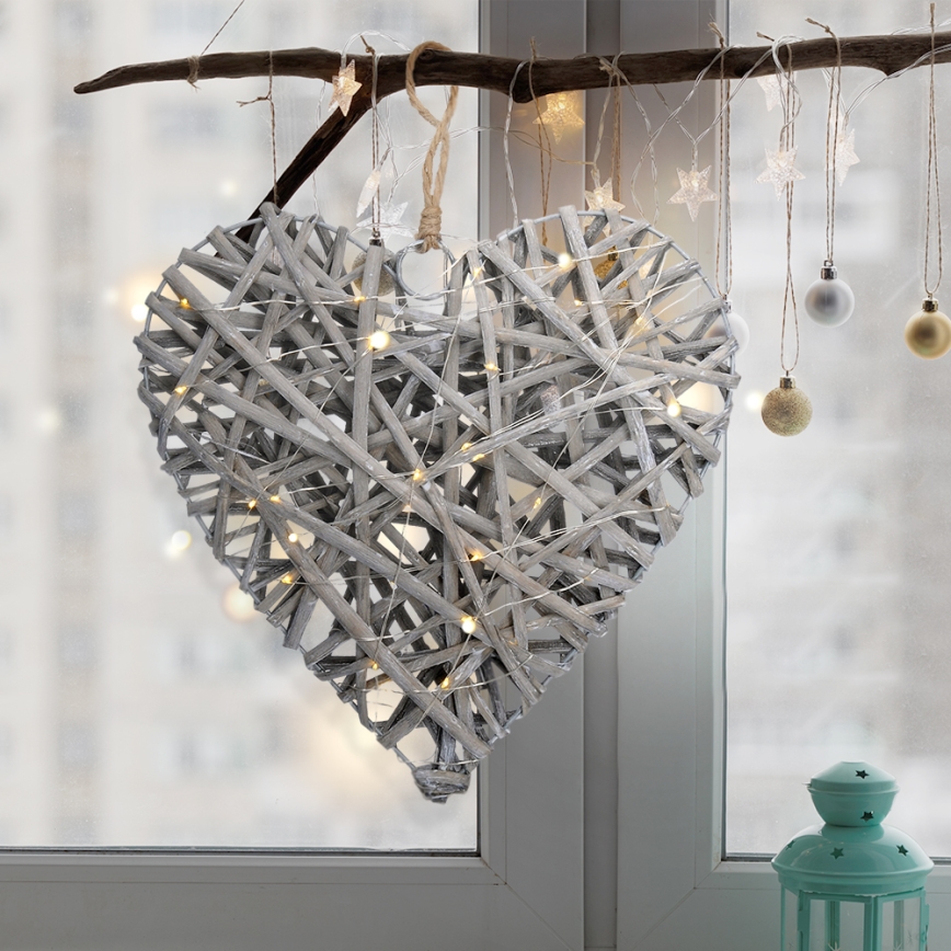 LED Karácsonyi dekoráció LED/2xAA rattan