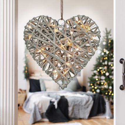 LED Karácsonyi dekoráció LED/2xAA rattan