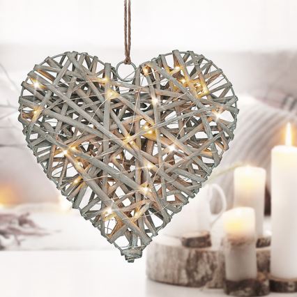 LED Karácsonyi dekoráció LED/2xAA rattan