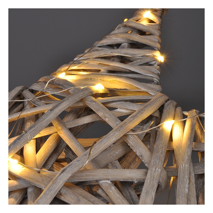 LED Karácsonyi dekoráció LED/2xAA rattan