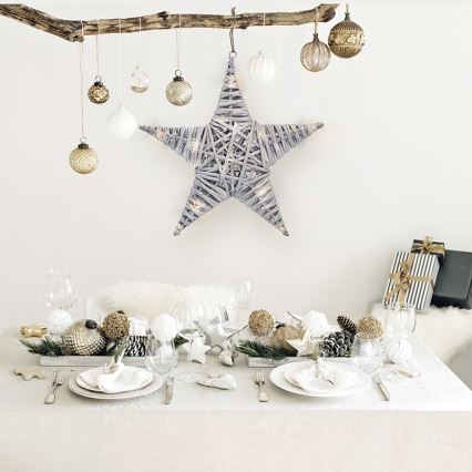 LED Karácsonyi dekoráció LED/2xAA rattan