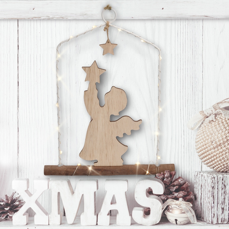 LED Karácsonyi dekoráció LED/2xAA angyal