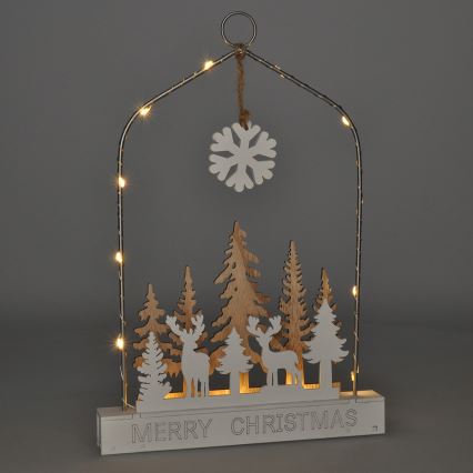 LED Karácsonyi dekoráció LED/2xAA erdő szarvasokkal