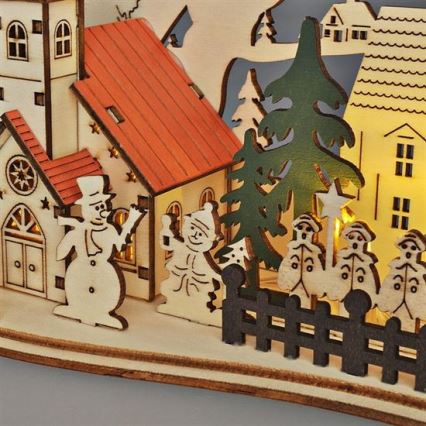 LED Karácsonyi dekoráció LED/2xAAA kisváros