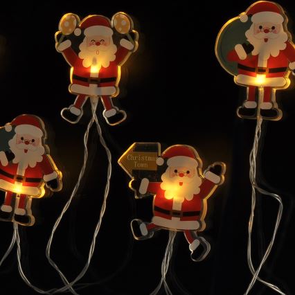 LED karácsonyi fényfüzér tapadókorongokkal 6xLED/2xAA 1,2m meleg fehér santa