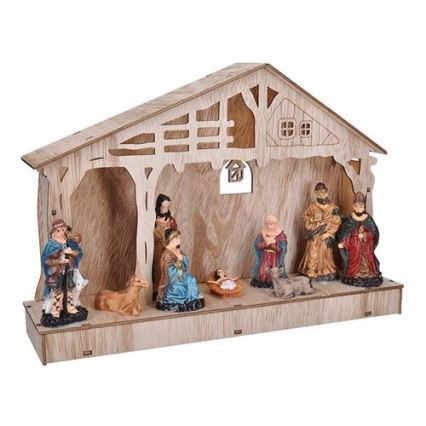 LED karácsonyi dekoráció LED/2xAA betlém