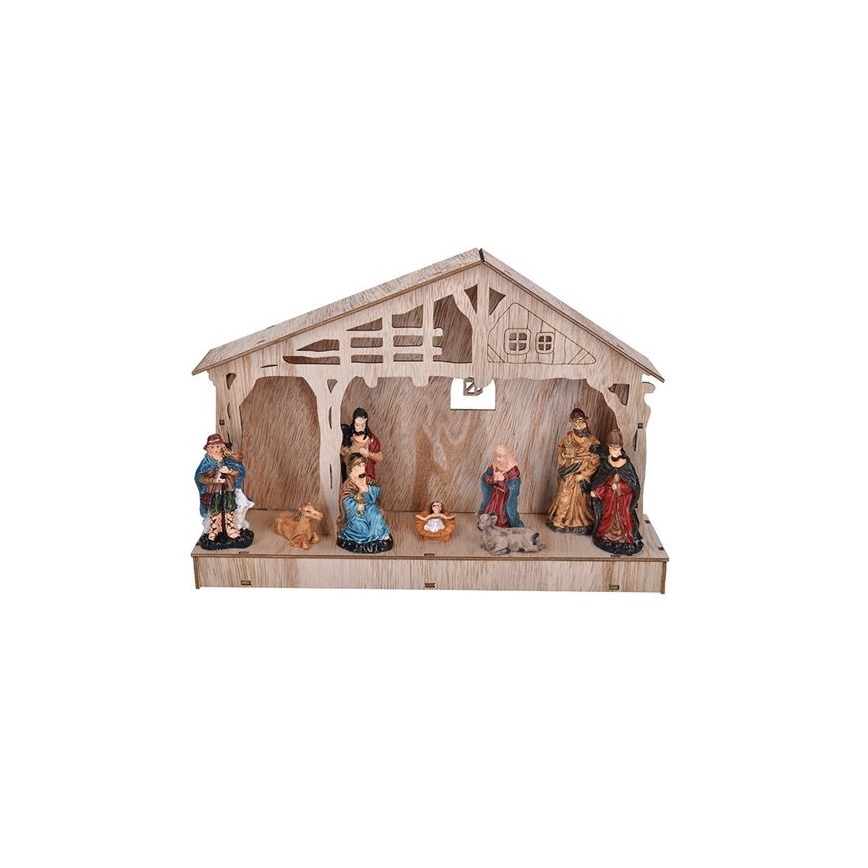 LED karácsonyi dekoráció LED/2xAA betlém