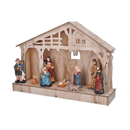 LED karácsonyi dekoráció LED/2xAA betlém