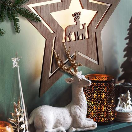 LED karácsonyi dekoráció LED/2xAA csillag