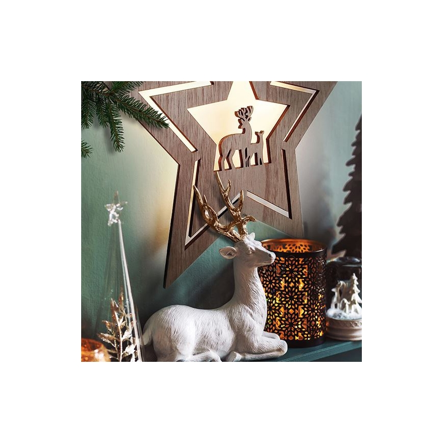 LED karácsonyi dekoráció LED/2xAA csillag