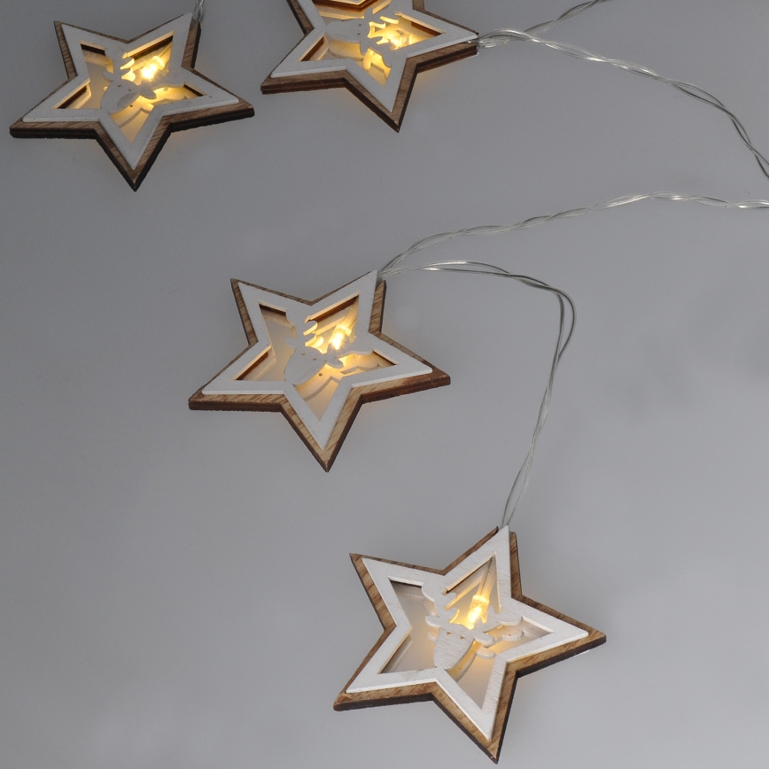 LED fényfüzér 10xLED/2xAA 1,8m meleg fehér