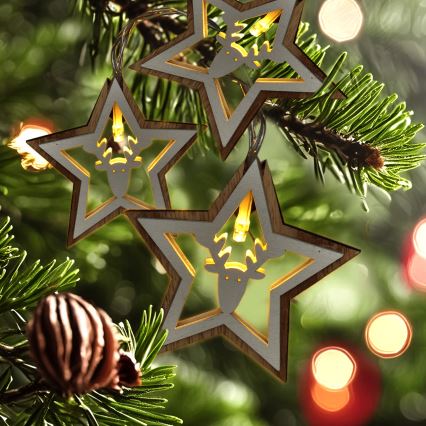 LED Karácsonyi fényfüzér 10xLED/2xAA 1,8m meleg fehér