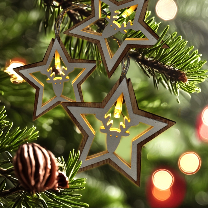 LED Karácsonyi fényfüzér 10xLED/2xAA 1,8m meleg fehér