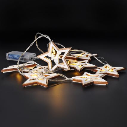 LED Karácsonyi fényfüzér 10xLED/2xAA 1,8m meleg fehér