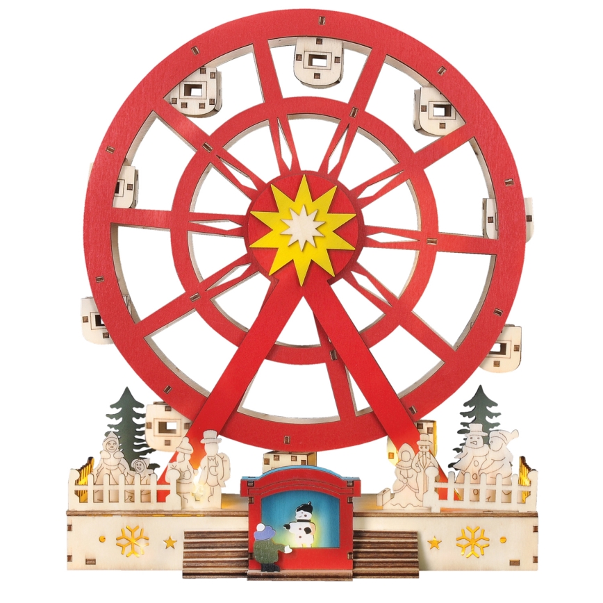 LED karácsonyi dekoráció LED/2xAA/meleg fehér körhinta