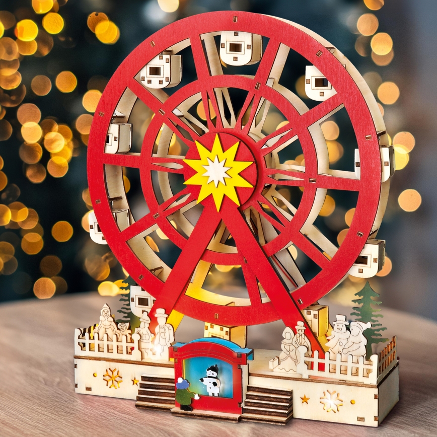 LED karácsonyi dekoráció LED/2xAA/meleg fehér körhinta