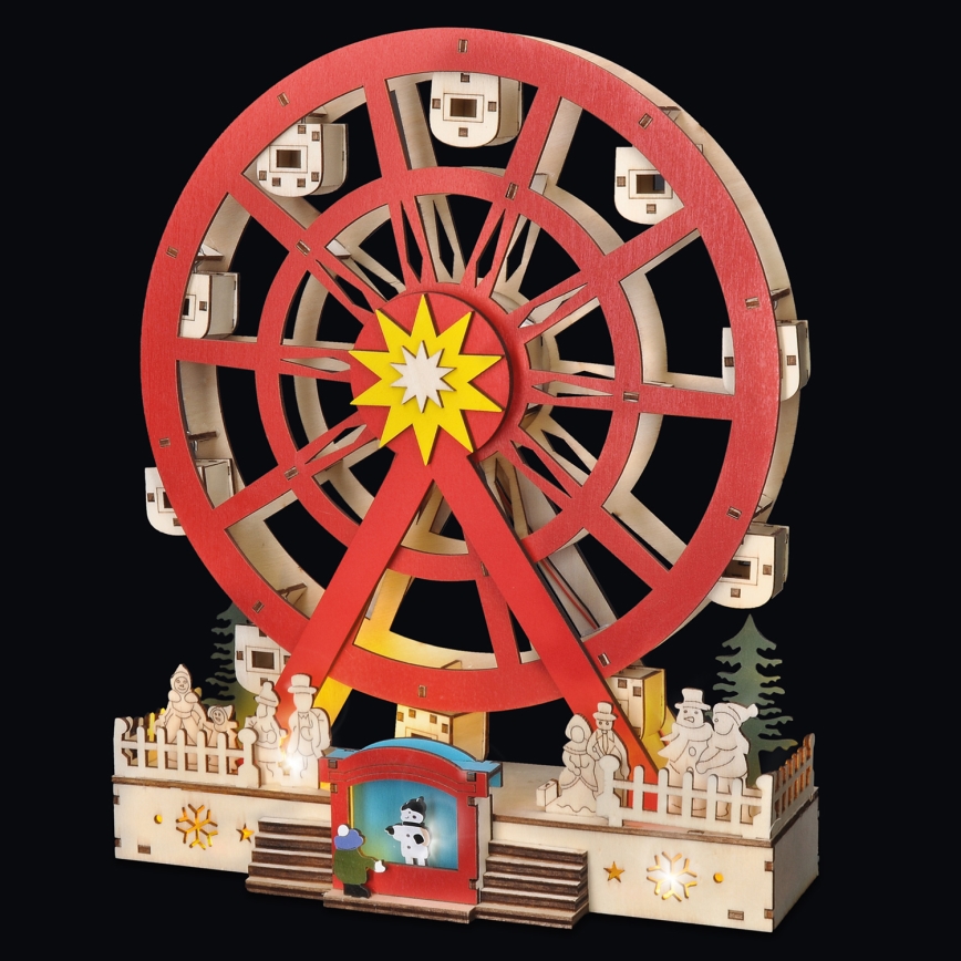 LED karácsonyi dekoráció LED/2xAA/meleg fehér körhinta