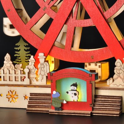 LED karácsonyi dekoráció LED/2xAA/meleg fehér körhinta